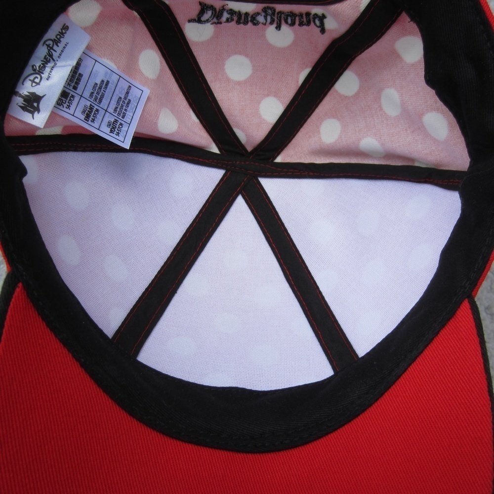 Disney Parks Minnie Mouse Ears Hat Youth Ball cap Bow Polka Dot Vacation - Picture 9 of 13
